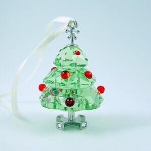Swarovski Crystal Figurine, Green Christmas Tree Ornament